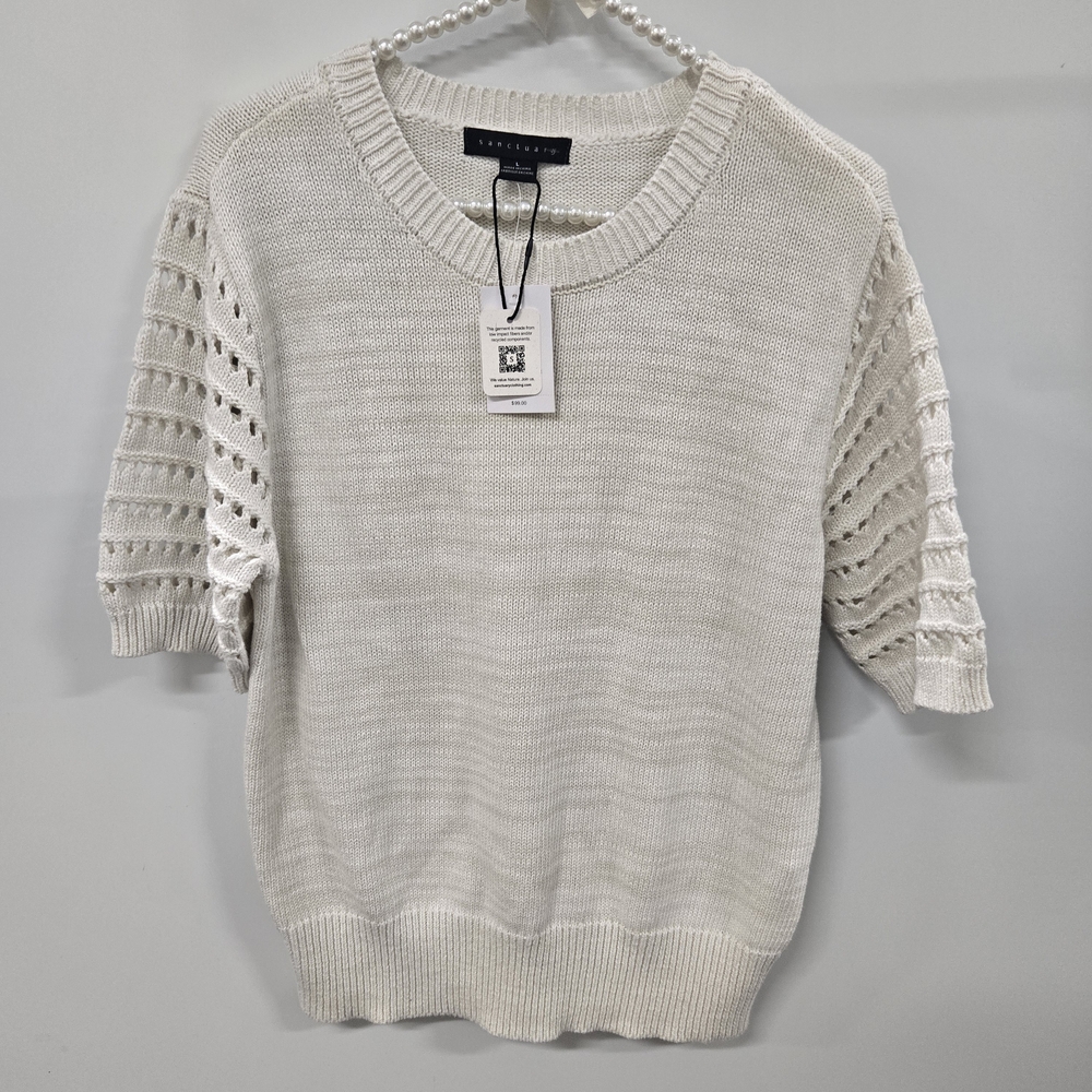 Sanctuary 100% Cotton Cream/Ivory Knitted Top